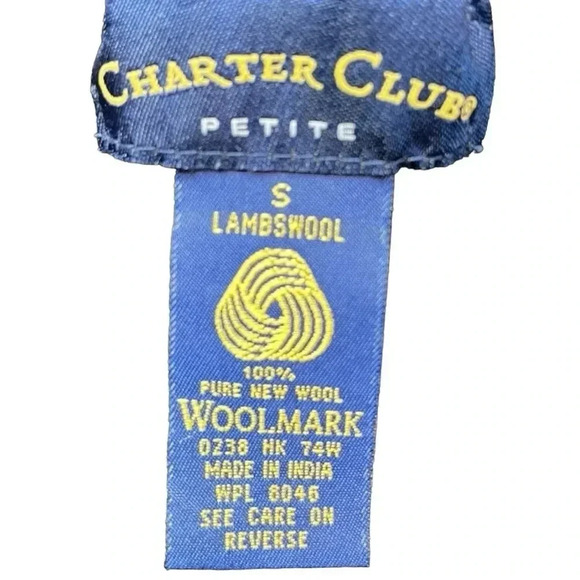 Charter Club 100% Lambswool Women's 1/4 Zip Sweater Size‎ Small Petite - Picture 5 of 6